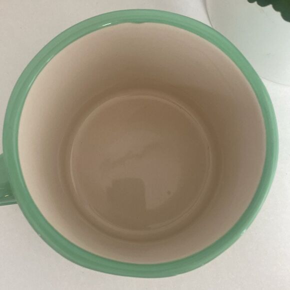 Anthropologie Hand Painted Monogram A Mug Green White MINT - Picture 4 of 5